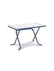 Gartentisch Primo, Stahl/Kunststoff, klappbar, 110x70 cm, blau