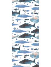 Handtuchhalter Fische, Wandgarderobe mit 6 Haken, 50 x 125 cm