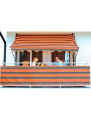 Balkonsichtschutz, Meterware, orange-braun gestreift