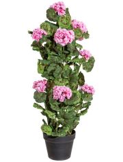Kunstpflanze Geranie stehend, im Kunststofftopf, H: 80 cm, rosa