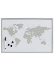 Magnet-/Schreibtafel World, alugrau, 60x40 cm
