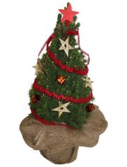 Konifere Weihnachtsbaum, rot geschmckt, Hhe ca.: 25 cm