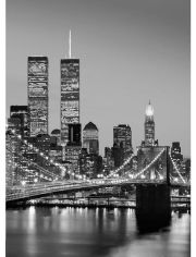 Fototapete Manhattan Skyline at Night, 4-teilig, 183x254 cm