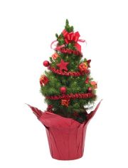 Konifere Weihnachtsbaum, rot geschmckt, Hhe ca.: 60 cm