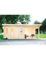 Set: Gartenhaus Trondheim 70-D XL, BxT: 670x450 cm, seitlicher Anbau rechts