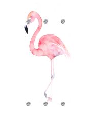 Handtuchhalter Flamingo, Wandgarderobe mit 6 Haken, 50 x 125 cm
