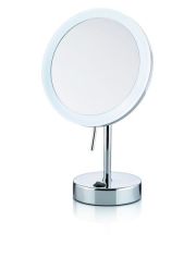 Spiegel / Kosmetikspiegel / Standspiegel Sabina Durchmesser 20 cm, mit Beleuchtung