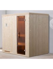 Sauna Halmstad Gr.1, 194x144x199 cm, ohne Ofen, Glastr