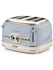 Ariete 4-Schlitz-Toaster Vintage, fr 4 Scheiben, 1630 Watt, blau
